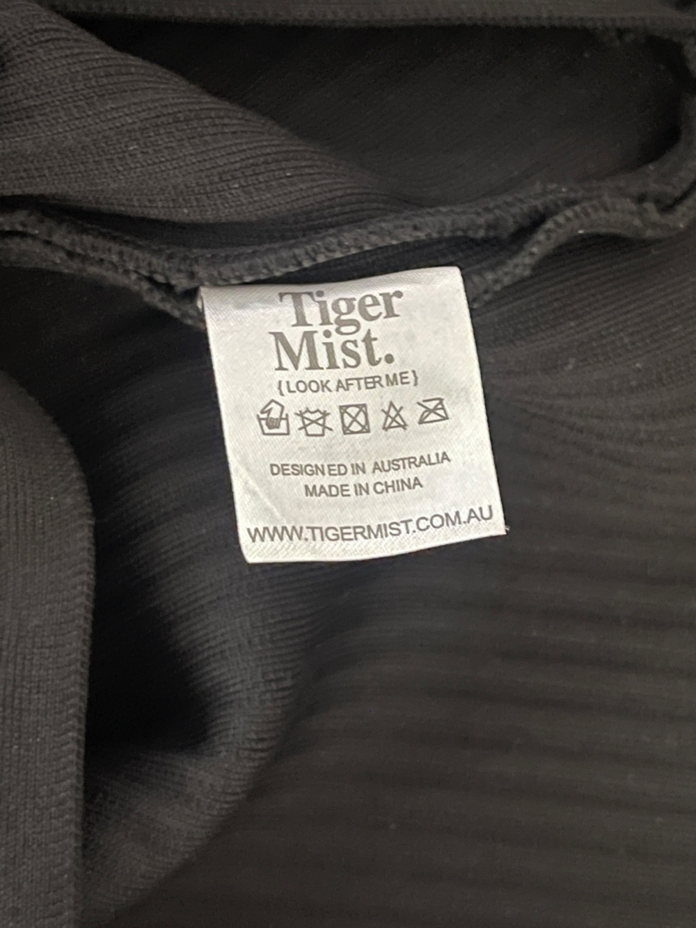 TIGER MIST Classic Black Ribbed Mini Dress with Strappy Sides and Back Medium - Picture 9 of 11